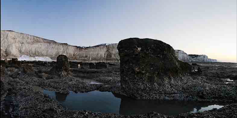 Photographie numérique des rochers à Ault Onival, Picardie